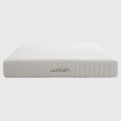 lazycat logo on a cream colour foam mattress